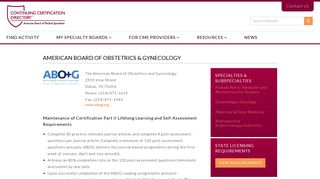 American Board of Obstetrics & Gynecology - ABMS