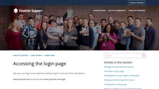Accessing the login page – Finalsite Support Help Center