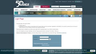 Login Page - ISACA