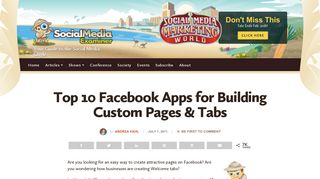 Top 10 Facebook Apps for Building Custom Pages & Tabs : Social ...