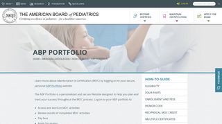 ABP Portfolio | The American Board of Pediatrics