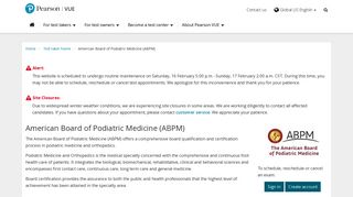 American Board of Podiatric Medicine (ABPM) :: Pearson VUE