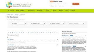 A-Z Databases - Albuquerque Public Library