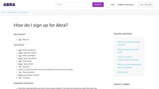 How do I sign up for Abra? – Abra
