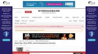 Need help: Absa ADSL username/password recovery | MyBroadband