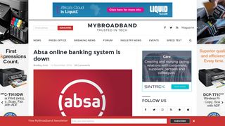 Absa online banking system is down