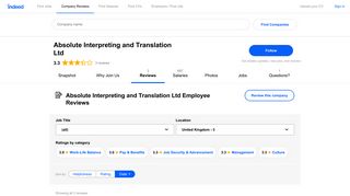 Working at Absolute Interpreting and Translation Ltd: Employee ...