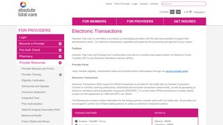 Electronic Transactions | Absolute Total Care