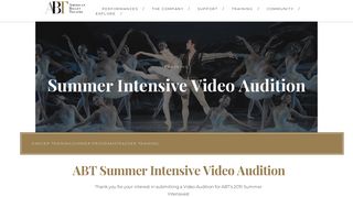 Summer Intensive Video Auditions 2018 - ABT: Membership & Support