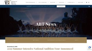 2019 Summer Intensive National Audition Tour Announced