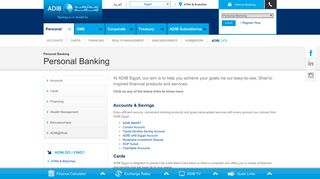 Personal Banking | Abu Dhabi Islamic Bank (ADIB) - Egypt