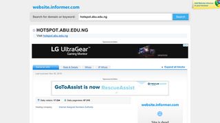 hotspot.abu.edu.ng at Website Informer. Visit Hotspot Abu.