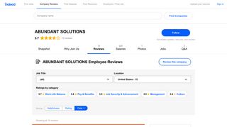 Working at ABUNDANT SOLUTIONS: Employee Reviews | Indeed.com