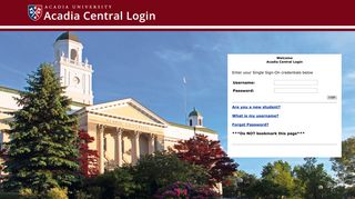 Change Library Password - Acadia Central Login