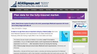 ACA Signups | Healthcare policy data, analysis & snark.