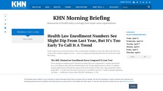 Health Law Enrollment Numbers See Slight Dip From Last Year, But ...
