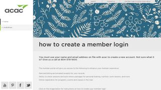 How to Create a Member Login - acac Fitness