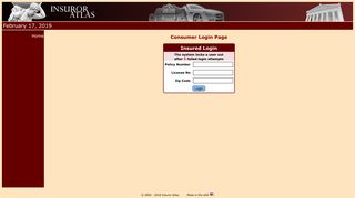 Consumer Login Page - Insuror Atlas Web System