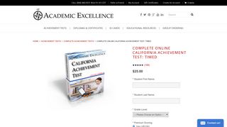 Online California Achievement Test - Academic Excellence