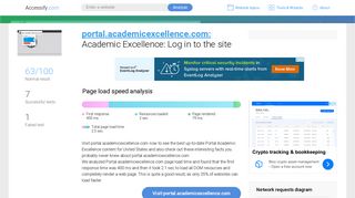 Access portal.academicexcellence.com. Academic Excellence: Log in ...