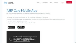 AHP Care Mobile App – Academic HealthPlans