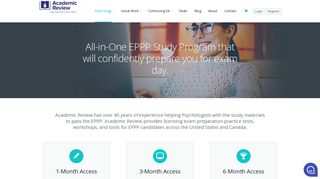 EPPP, Psychology Exam Preparation - Academic Review