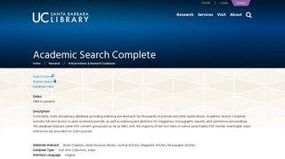 Academic Search Complete | UCSB Library