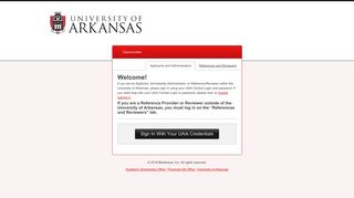 Sign In - University of Arkansas Scholarships