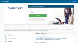 Academy Bank: Login, Bill Pay, Customer Service and Care Sign-In