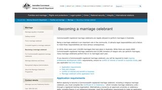 Becoming a marriage celebrant | Attorney-General's Department