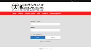 Login – The American Academy of Health and Fitness
