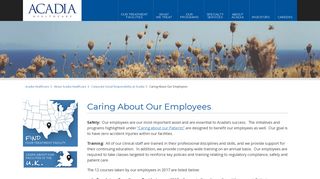 Caring About Our Employees - Acadia Healthcare