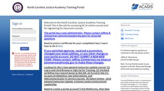 Acadis - North Carolina Justice Academy Training Portal