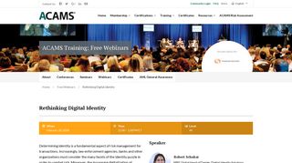 Digital Identity Training Free Online Webinar 2018 | ACAMS
