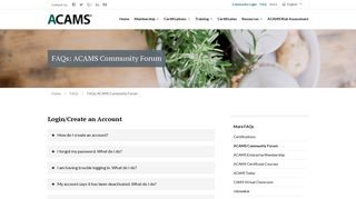 FAQs: ACAMS Community Forum – ACAMS