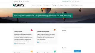 ACAMS: Association of Certified Anti-Money Laundering Specialists