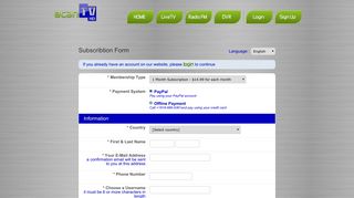 Subscribtion Form - aCAN TV - Membership