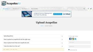Upload Acapellas - ACAPELLAS4u - Your #1 Resource for FREE ...