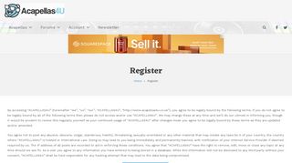 Register - ACAPELLAS4u - Your #1 Resource for FREE Acapella ...