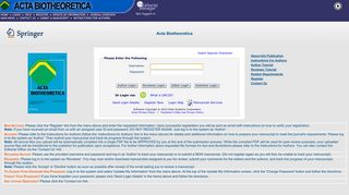 Acta Biotheoretica - Editorial Manager