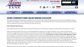 Adams Community Bank Online Banking Disclosure