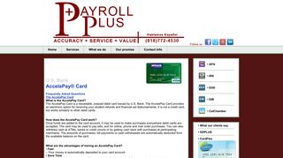 AccelaPay® Card - payroll plus