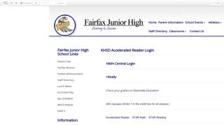 KHSD Accelerated Reader Login • Page - Fairfax Junior High School