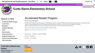 Accelerated Reader Program - Corte Sierra Elementary School
