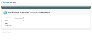 AccentHealth SCM Editor Login