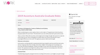 2019 Accenture Australia Graduate Roles with ref. 00601303 ...