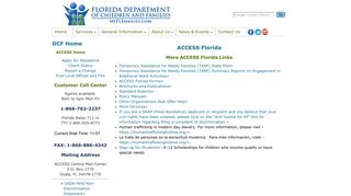 More ACCESS Florida Links | Florida Department of Children and ...