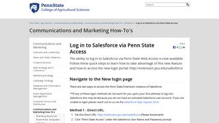 Log in to Salesforce via Penn State Access — Communications and ...