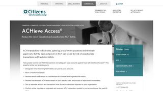ACHieve Access® from Citizens Commercial Banking - Citizens Bank