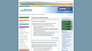 Services for Businesses | Access Nova Scotia | Government of NS